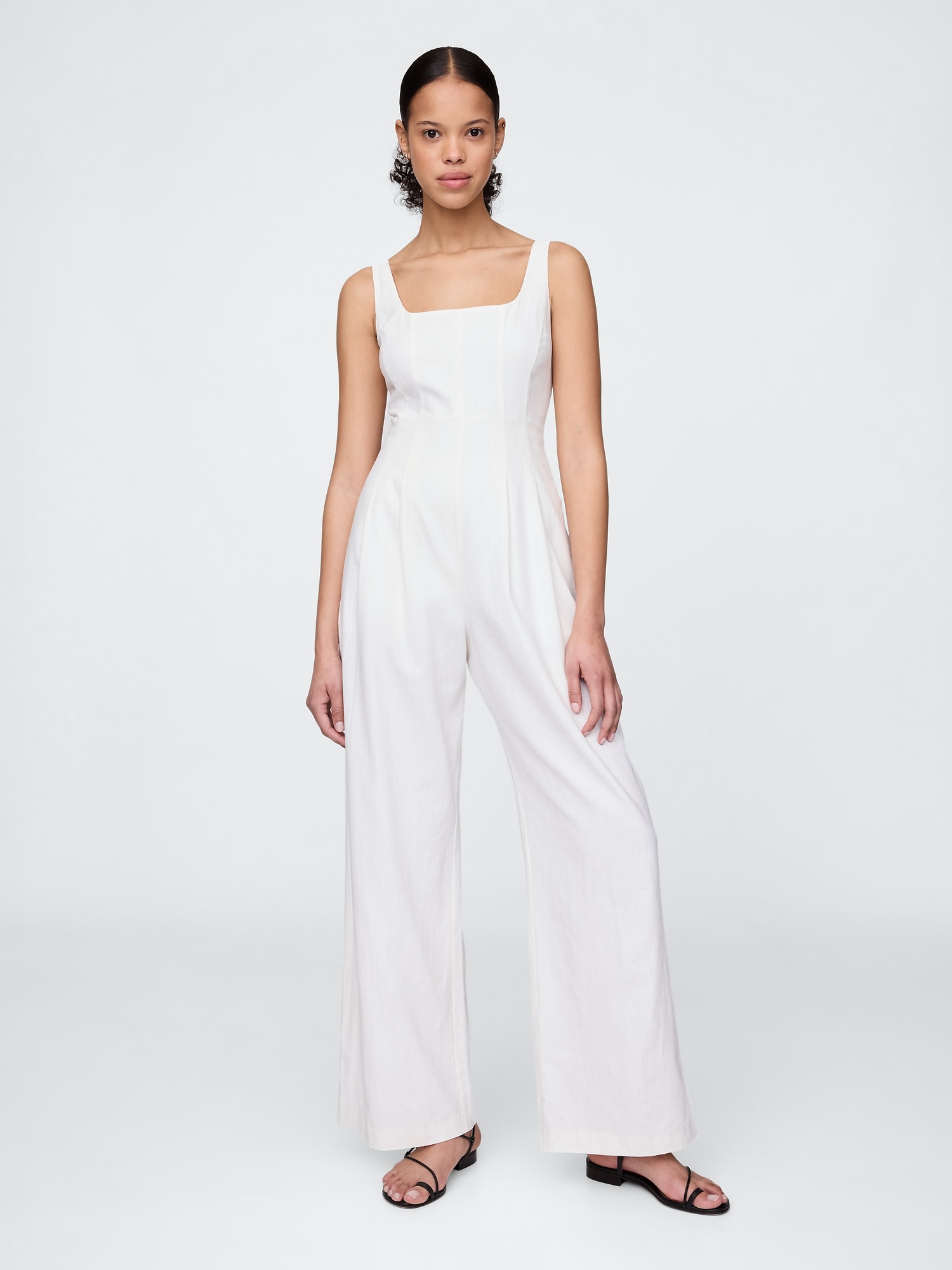 Gap, Linen-Blend Seamed Jumpsuit