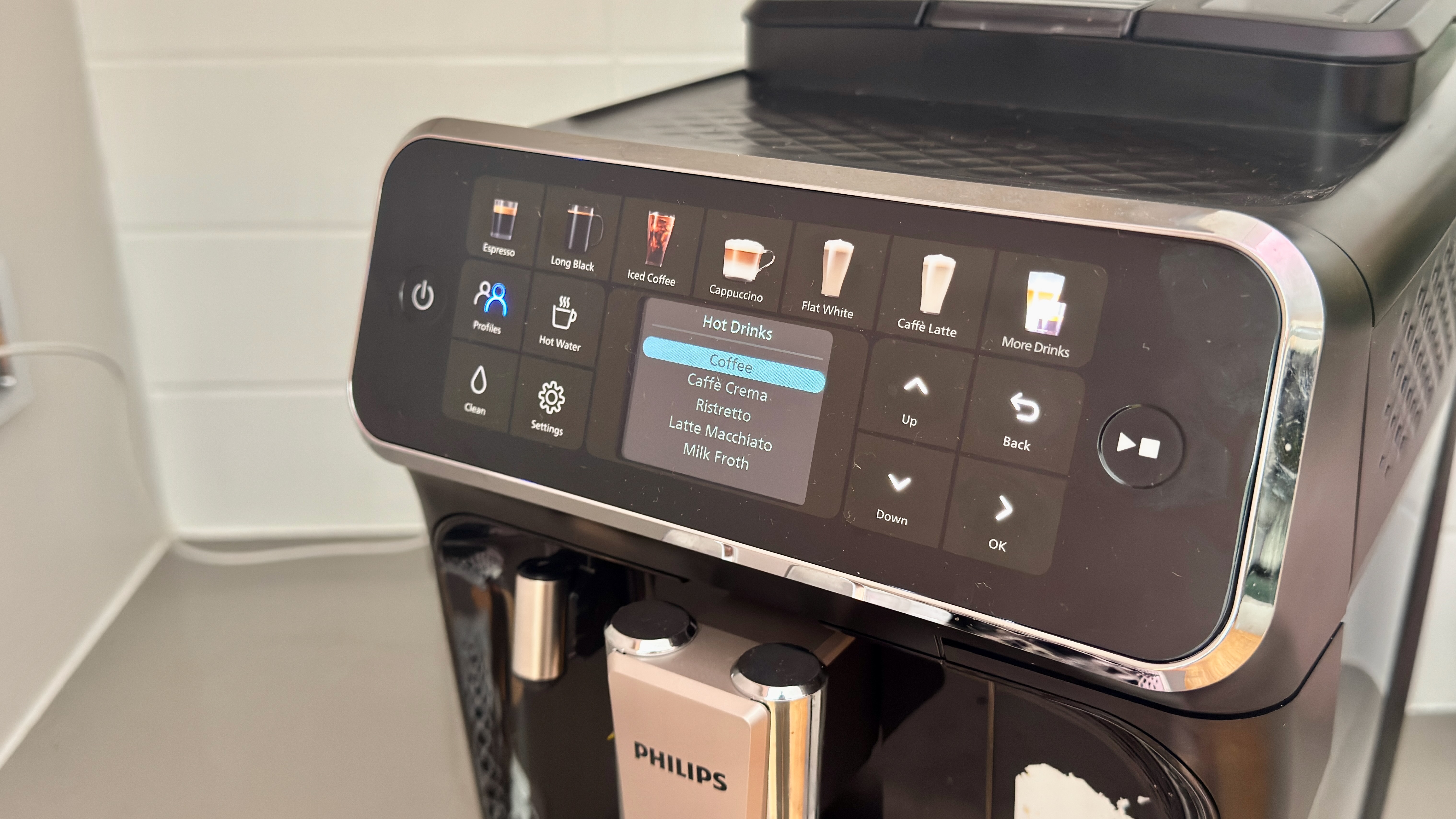 Philips 4400 Series LatteGo control panel