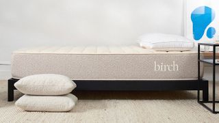 The Birch Natural mattress on a bed