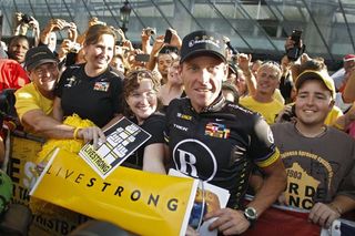 Lance Armstrong happiest when surrounded by his adoring fans and pushing his Livestrong foundation.