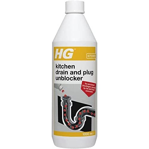 Hg Kitchen Drain &amp;amp; Plug Unblocker, Natural, Heavy Duty, Kitchen Sink Unblocker &amp;amp; Cleaner for Pipes, Septic Tank Safe - 1 Litre