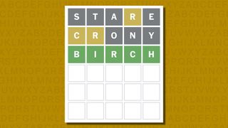 Wordle answer 808 on a yellow background