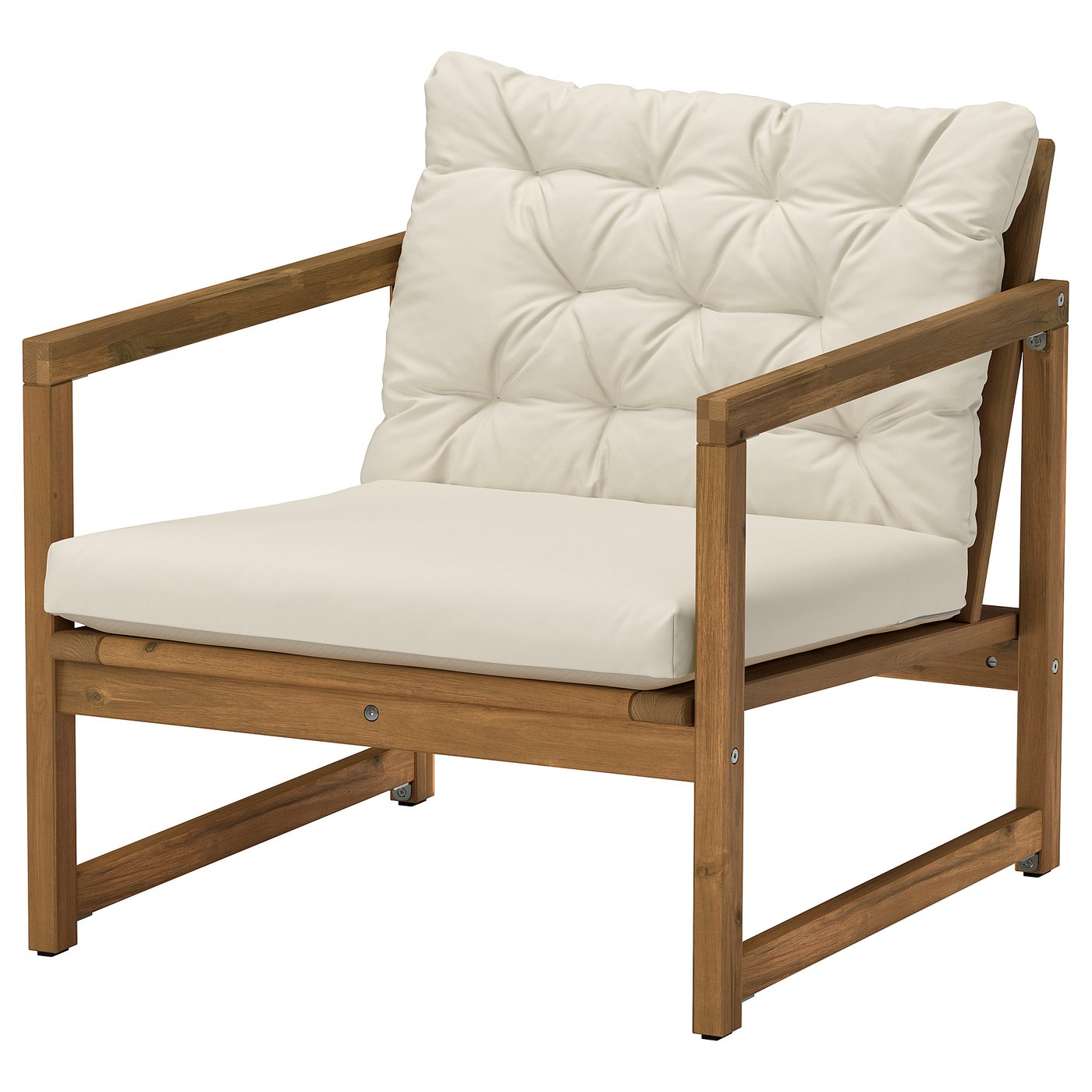 N&amp;Auml;mmar&amp;Ouml; Lounge Chair, Outdoor - Light Brown Stained/kuddarna Light Grey-Beige