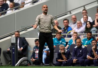 Manchester City manager Pep Guardiola saw his side struggle in front of goal
