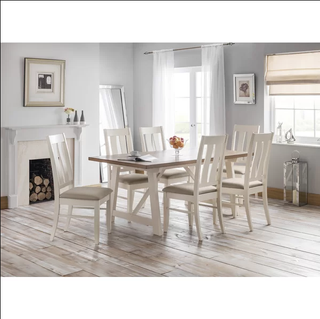 wooden dining table and chair set by wayfair