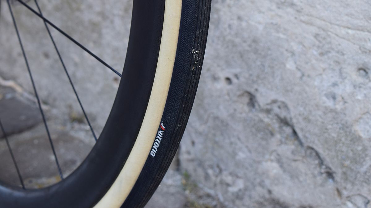 Van Avermaet ran unlabelled Vittoria tubulars that closely resemble Vittoria Corsa Control tyres