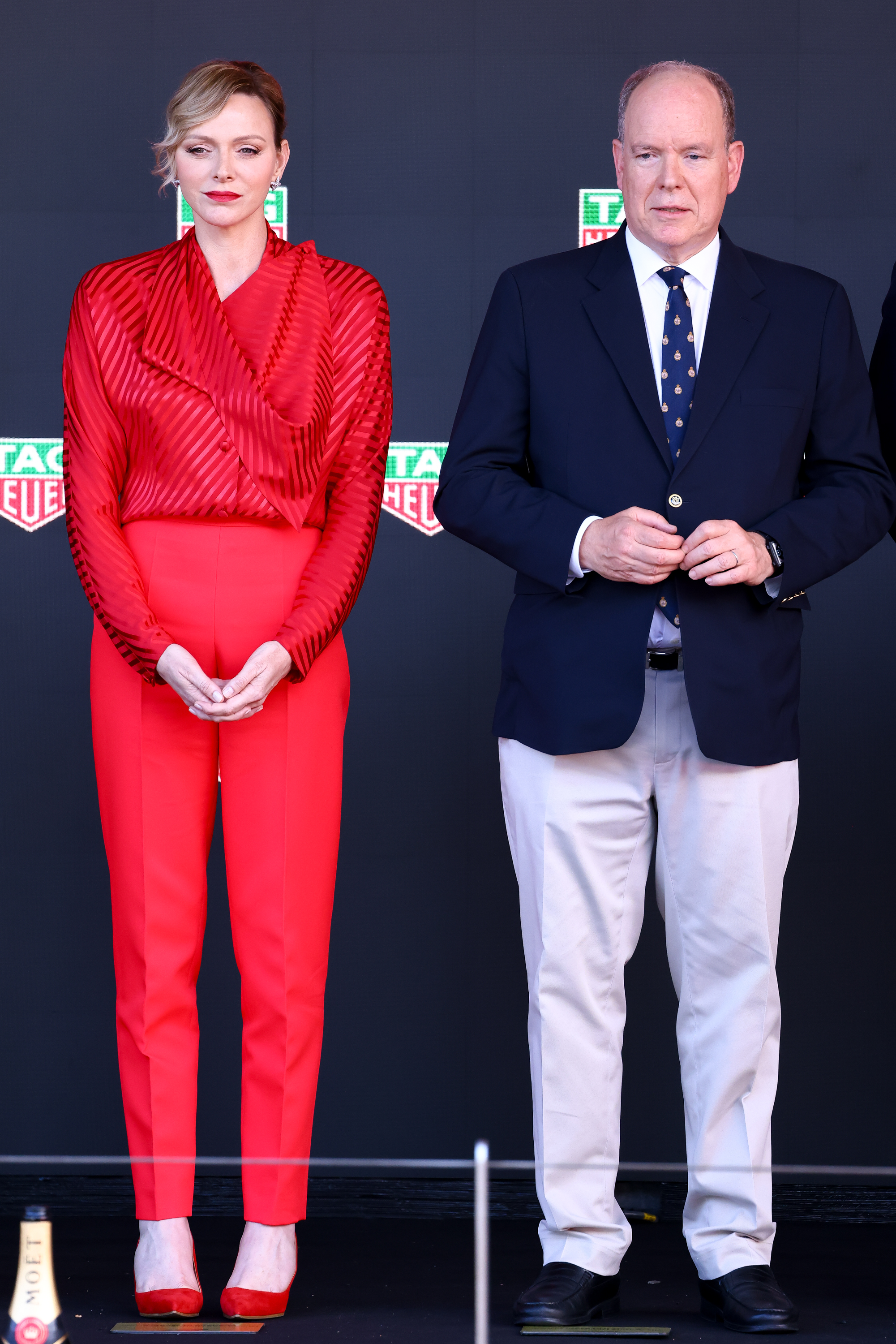 Princess Charlene of Monaco and Prince Albert II of Monaco attend the F1 Grand Prix Of Monaco on May 25, 2025