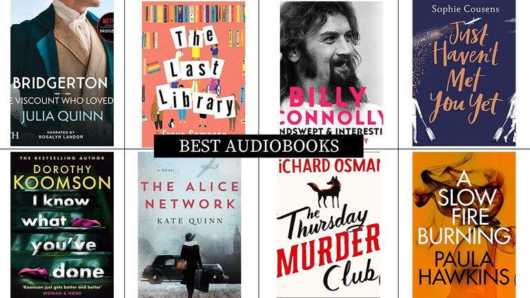 a collage image of the best audiobooks