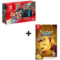 Nintendo Switch Néon + Mario Kart 8 Deluxe + Rayman Legends (dématérialisés) + 3 mois Nintendo Switch Online :&nbsp;279,99 € chez Cdiscount
