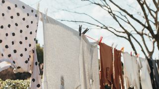 washing drying on the line in the garden