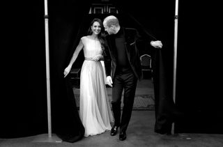 In this exclusive image released on October 20, 2021 - Prince William, Duke of Cambridge and Catherine, Duchess of Cambridge are seen together backstage during the inaugural Earthshot Prize Awards 2021 at Alexandra Palace on October 17, 2021 in London, England.
