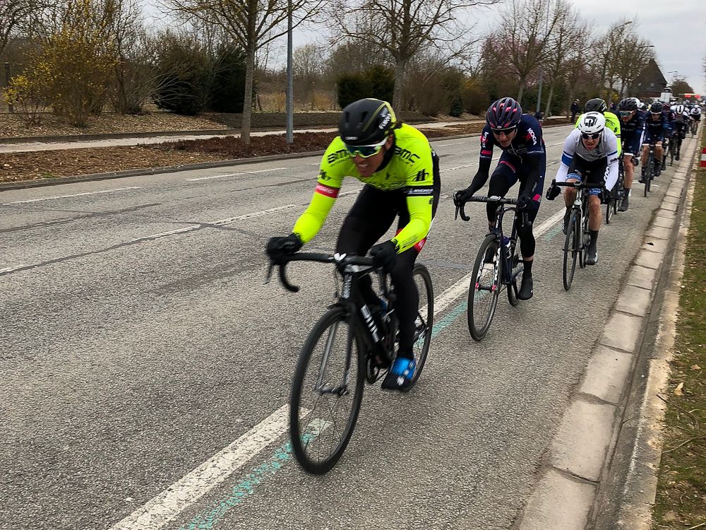 A Holowesko-Citadel rider drives the pace during Tour de Normandie