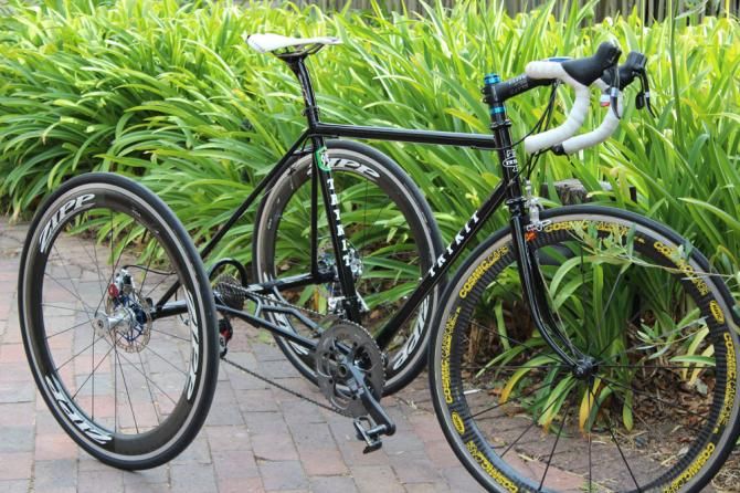 One paracyclist mixed it with the pros on his custom tricycle.