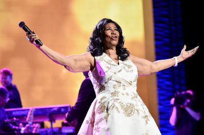 Aretha Franklin performs.