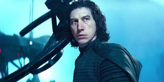 Adam Driver as Kylo Ren blue background Star Wars: The Rise of Skywalker