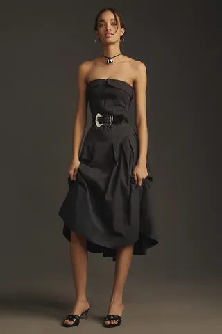 Pilcro Strapless Twofer Midi Dress