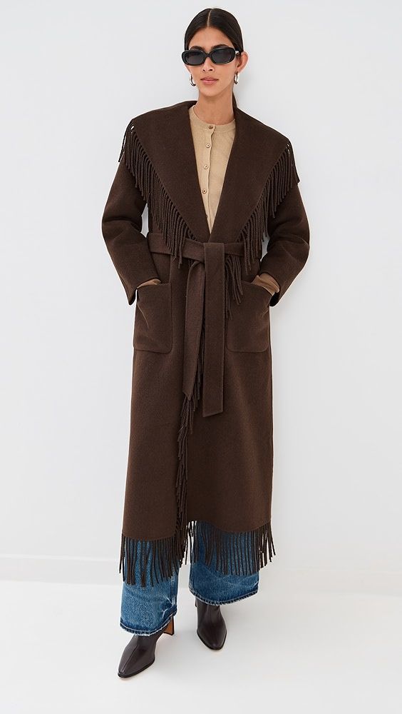 Simkhai Carrie Fringe Robe Coat