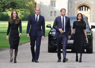 Harry was last seen with his family at the famous 'Fab Four' walkabout following the Queen's funeral