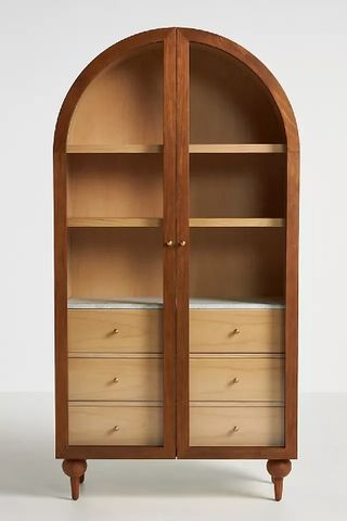 Anthropologie Fern Ash Wood Storage Cabinet