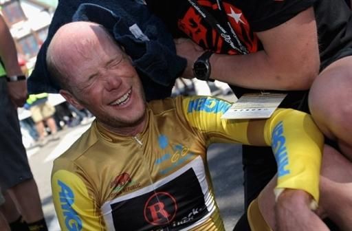 Chris Horner (RadioShack) recovers after a tough effort