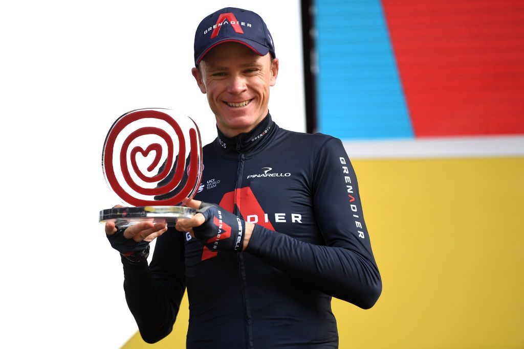 Chris Froome awarded the 2011 Vuelta a Espana trophy