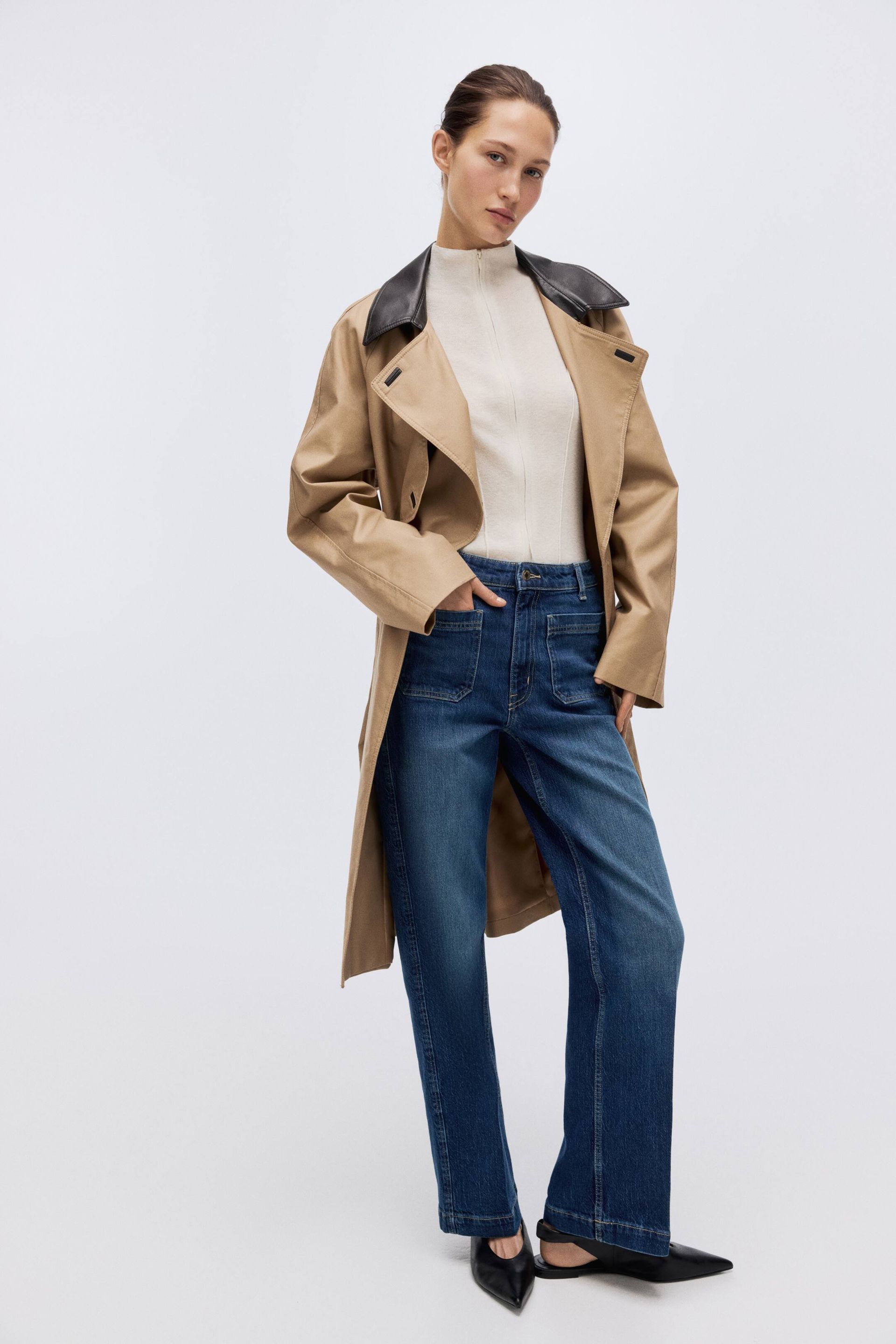 h&m, Wide High Jeans