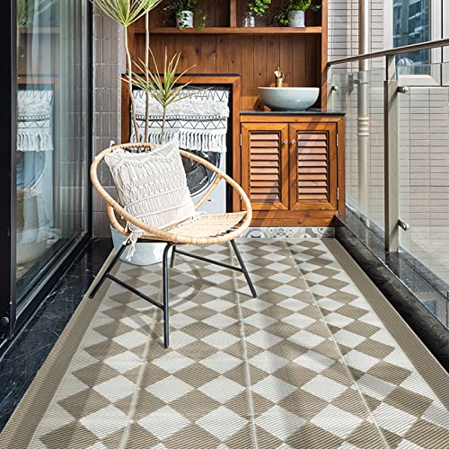 Amazon.com: Kurala Reversible Rugs Plastic Patio Area Rugs, Lightweight Outside Mats for Patio, Straw, Rv Camping, Beach and Picnic (5x8ft Taupe) : Patio, Lawn & Garden