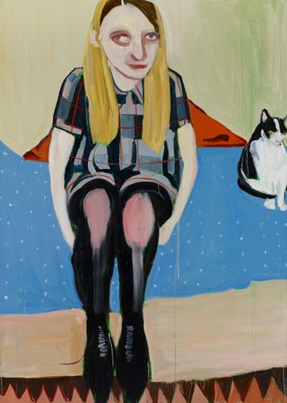 Moll with the Cat, by Chantal Joffe, 2014