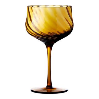 Yellow waved wine glass