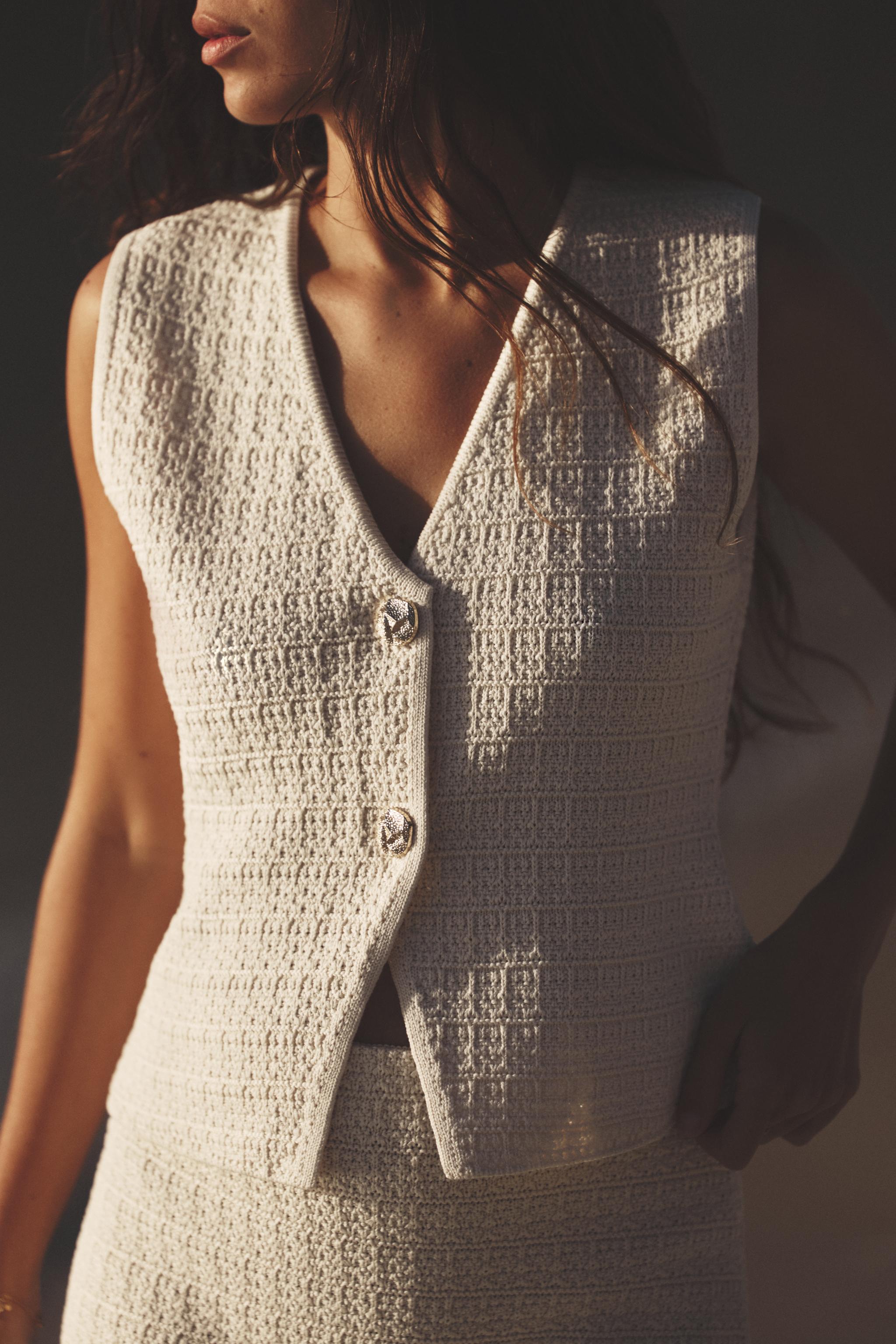 Textured Knit Waistcoat