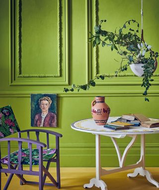 Abigail Ahern controversial paint tip, green painted walls and accessories