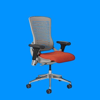 An image of the Office Master OM5 office chair against a blue background