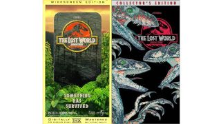 The Lost World: Jurassic Park VHS art from 1998 and 2000.