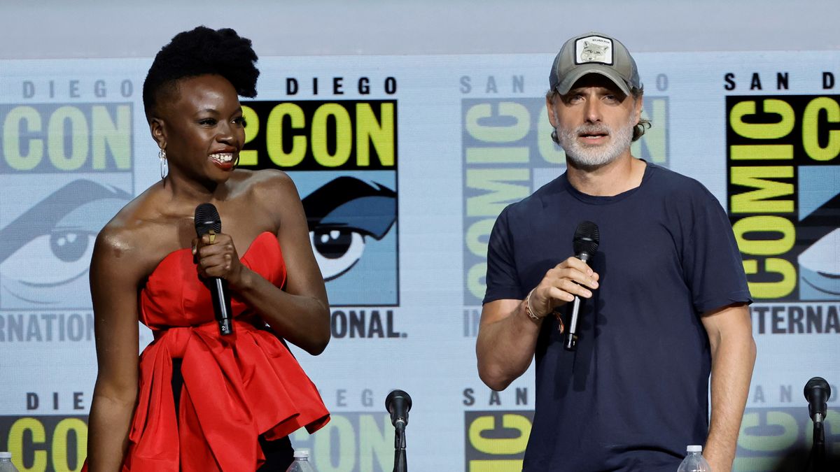 Danai Gurira and Andrew Lincoln at The Walking Dead panel at San Diego Comic-Con 2022