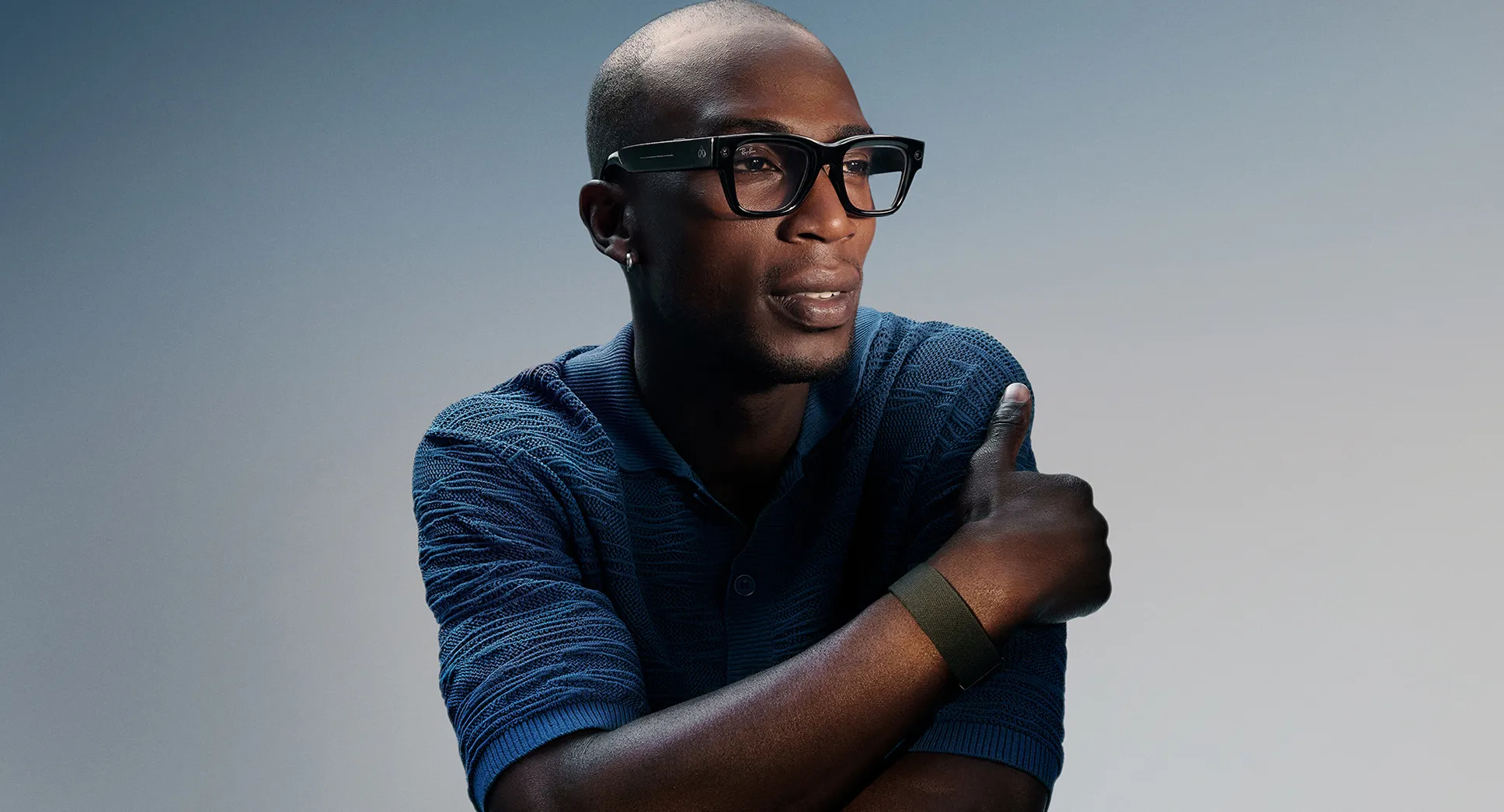 Person wearing Meta Ray-Ban Display
