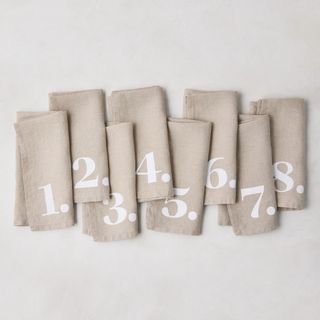 Khaki linen number napkins