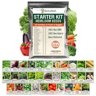 Open Seed Vault 15,000 Non Gmo Heirloom Vegetable Seeds for Planting Vegetables and Fruits - 32 Variety Pack of Vegetable Seeds for Gardening, Survival Gear, Seed Vault Emergency Supplies Kit