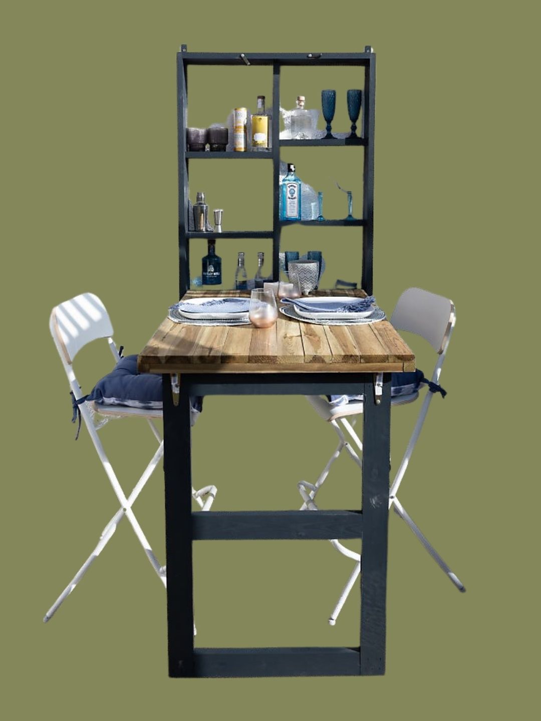 Forest Garden Ltd, Fold Down Wooden Wall Garden Bar