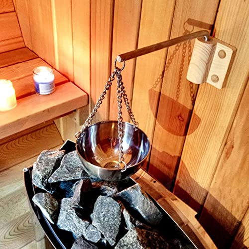 Jenngaoo Stainless Steel Sauna Aroma Bowl Cup, Aromatherapy Oil Cup Essential Fragrance Diffuser Accessories for Sauna Room and Spa - 12.7cm