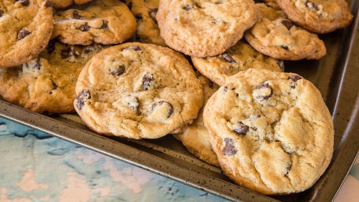 Homemade cookies on baking tray