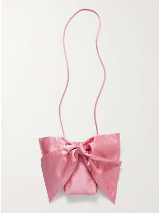 pink satin bow bag