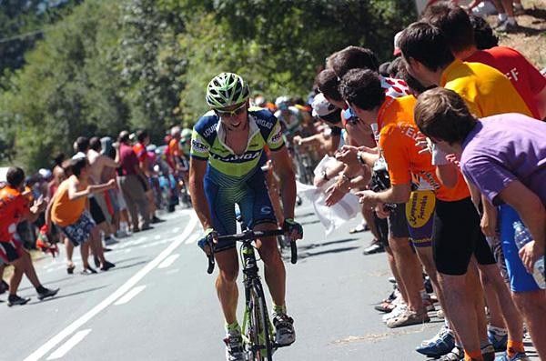 Leonardo Bertagnolli (Liquigas) on the move towards his race win.