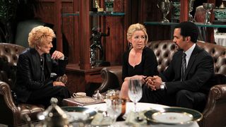 Jeanne Cooper, Melody Thomas Scott and Kristoff St. John as Katherine, Nikki and Neil talking in The Young and the Restless