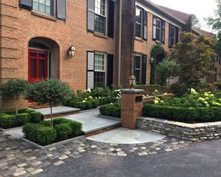 porch and entrance way with planting and hard scaling