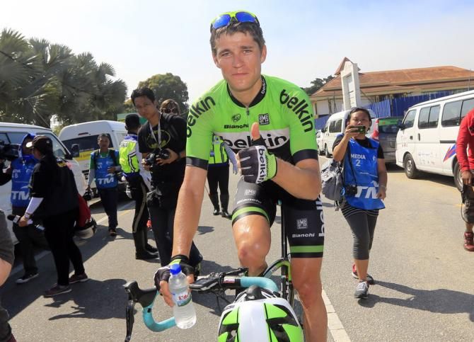 Thumbs up from stage 7 winner Theo Bos (Belkin)