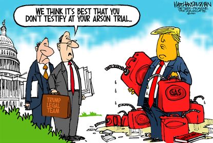 Political Cartoon U.S. Trump impeachment trial