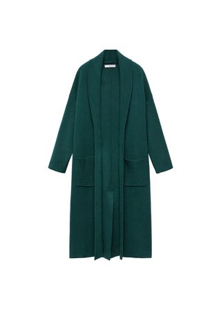 Oversized knitted coat with pockets - Women