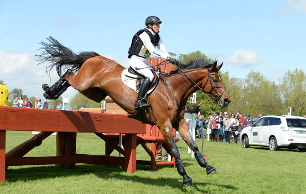 Ingrid Klimke (GER) riding Horseware Hale Bob during the cross country phase of The Mitsubishi Motors Badminton Horse Trials at Badminton in Gloucestershire, UK; on 9th May 2015