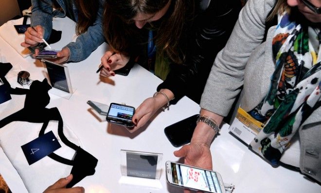 South by Southwest attendees check out the opening day of the Samsung Galaxy Experience.