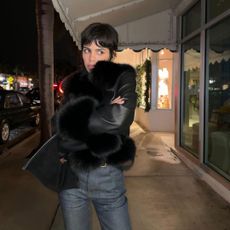 Jen Ceballos in a fur jacket